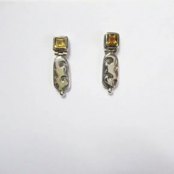 Michou Citrine and Sterling Silver Earrings - Picture 3 of 6